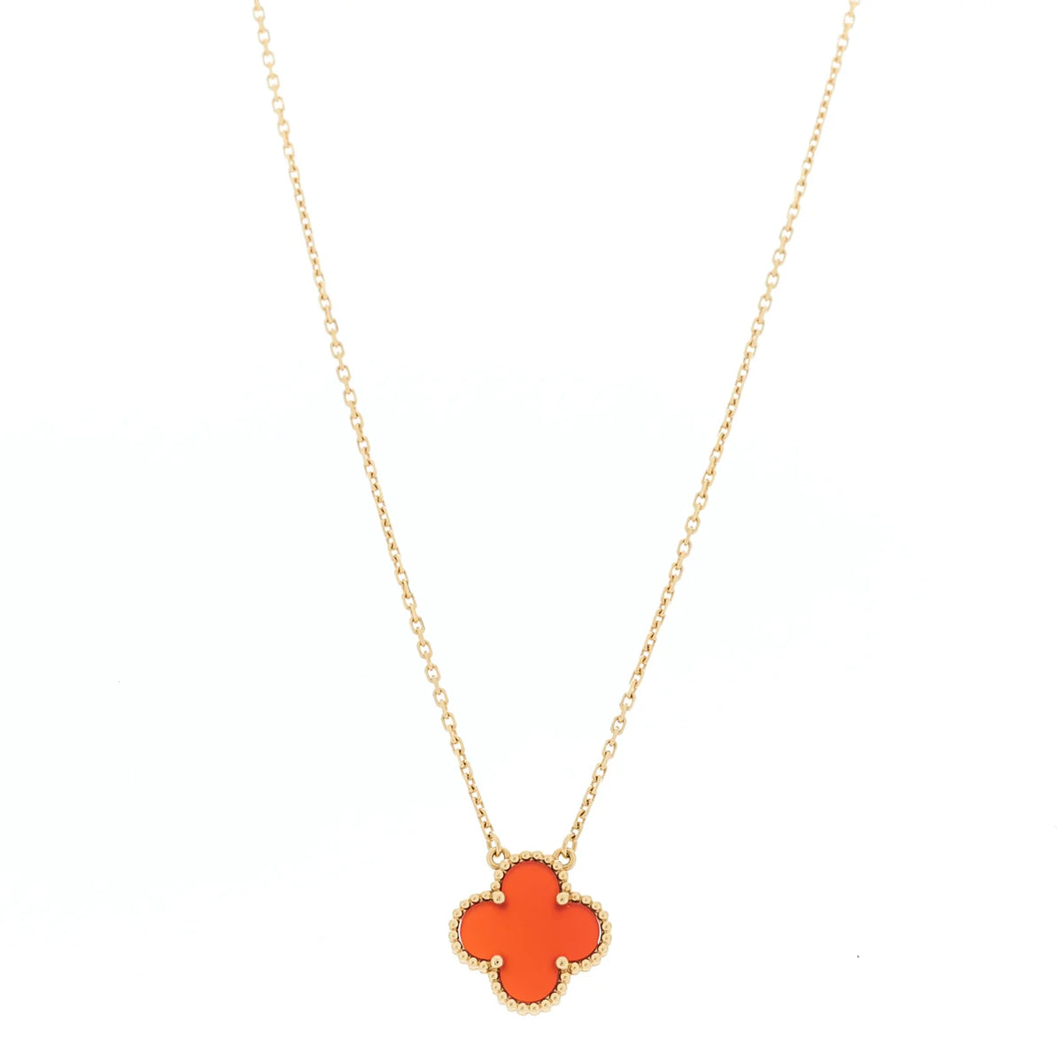 Carnelian Alhambra Pendant Necklace