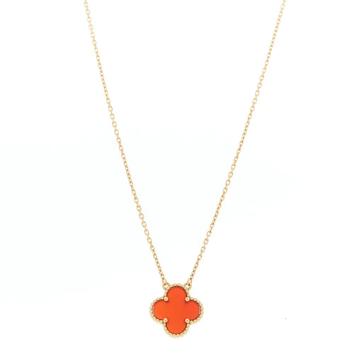 Carnelian Alhambra Pendant Necklace
