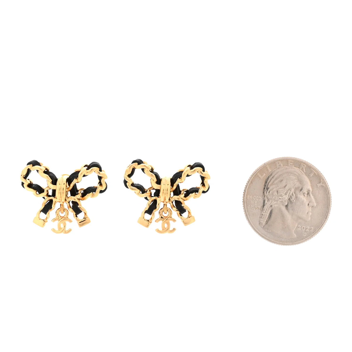 Chain Bow Stud Earrings