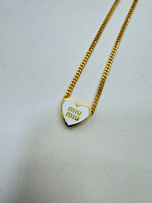 Miu Miu Heart Pendant Necklace