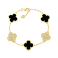 Black & Gold Clover Bracelet