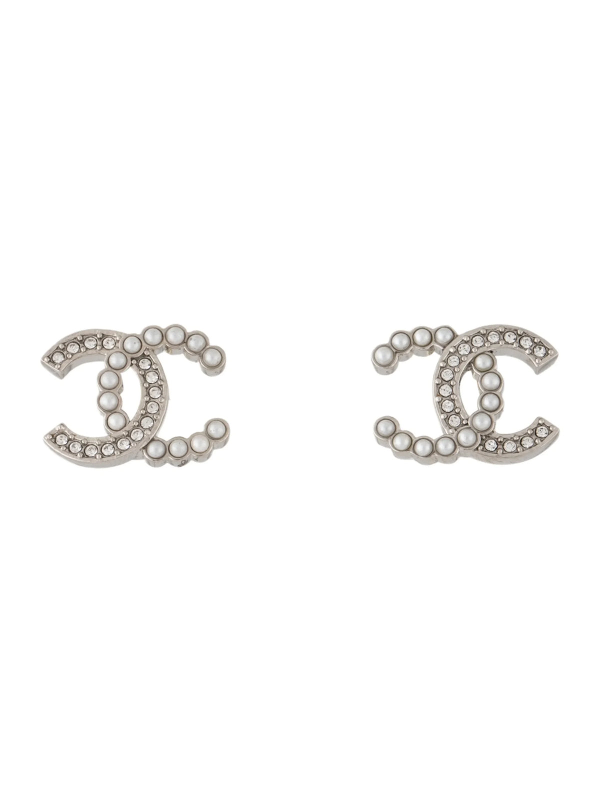 Cc earrings Chanel Silver