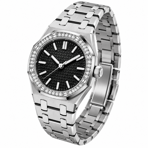 AP Mini Royal Oak Diamond Bezel – Black Dial