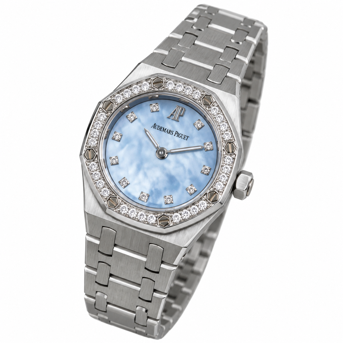 AP Mini Diamond Bezel Ice Blue MOP