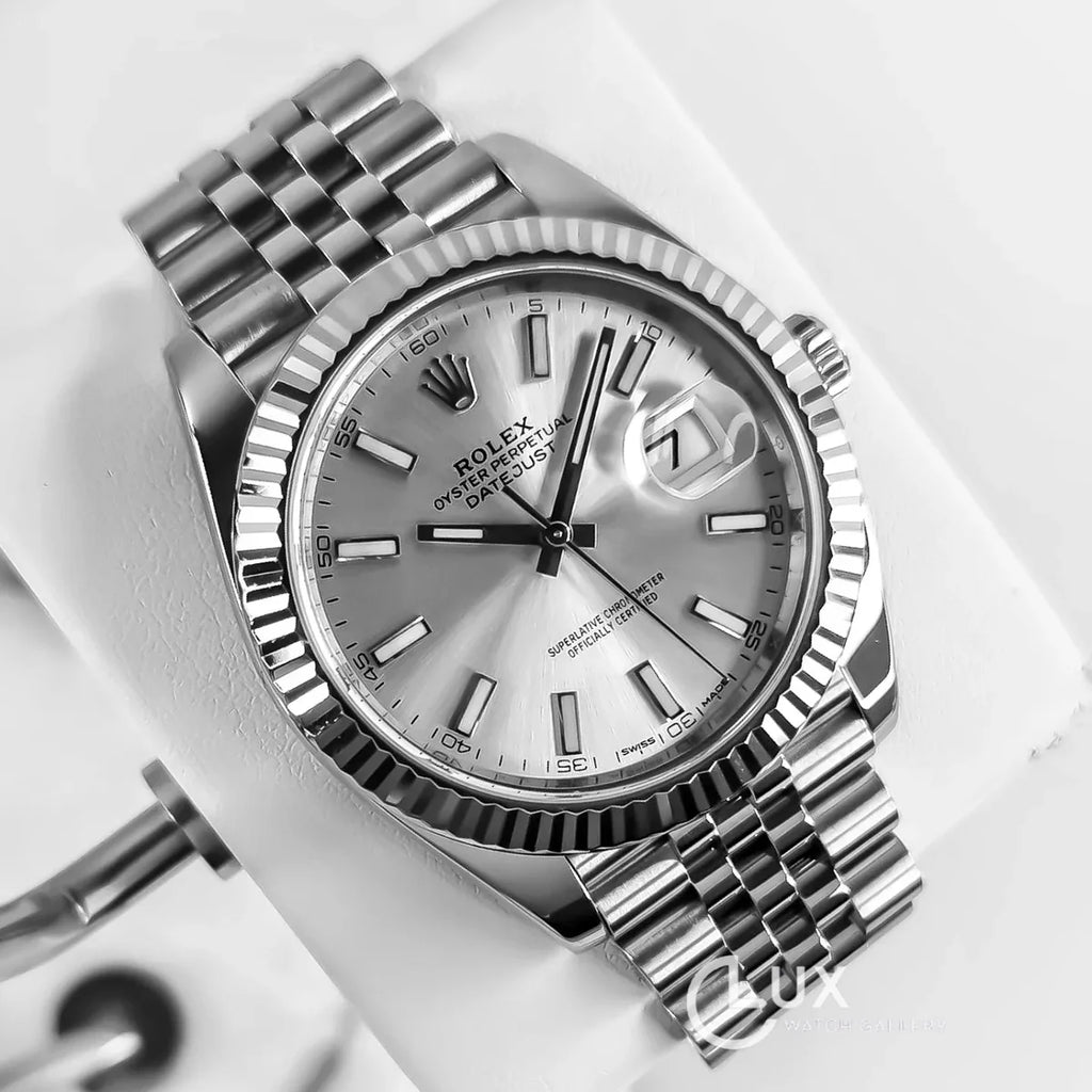 Rolex Datejust Steel White Gold Silver