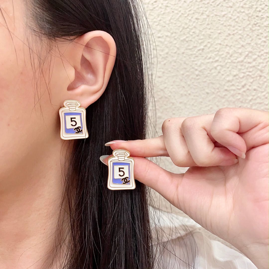 Chanel CC Perfume Bottle Earrings