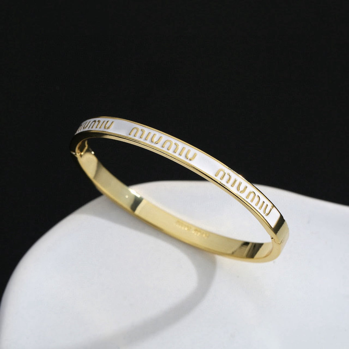Miu Miu White Enameled Bracelet