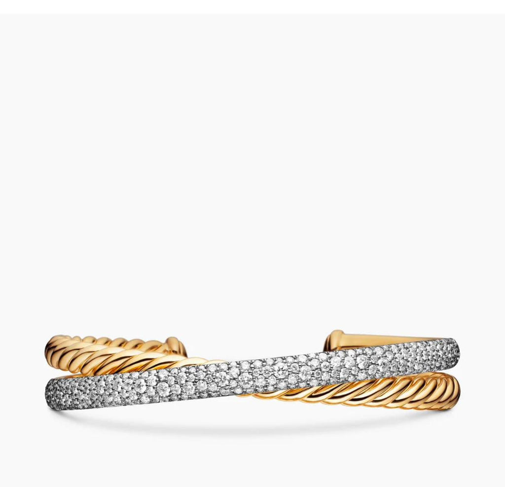 Pavé Crossover Two Row Bracelet