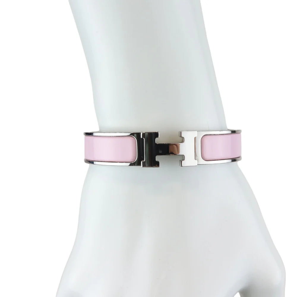 H Bracelet Enamel Narrow Pink