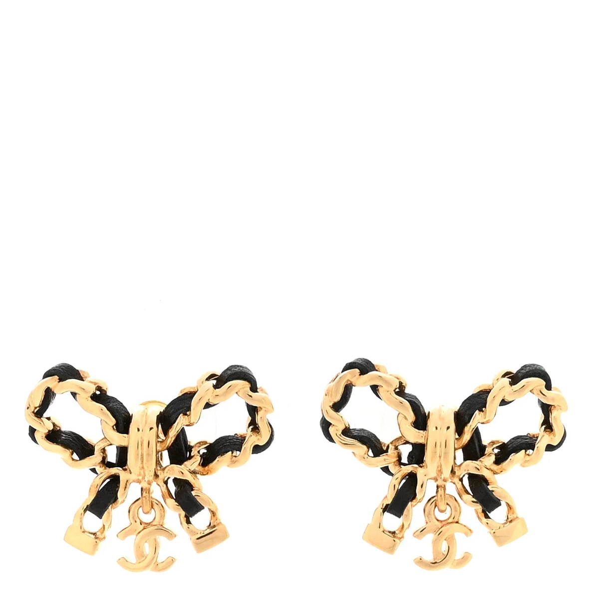 Chain Bow Stud Earrings