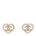 Crystal CC Twist Heart Earrings