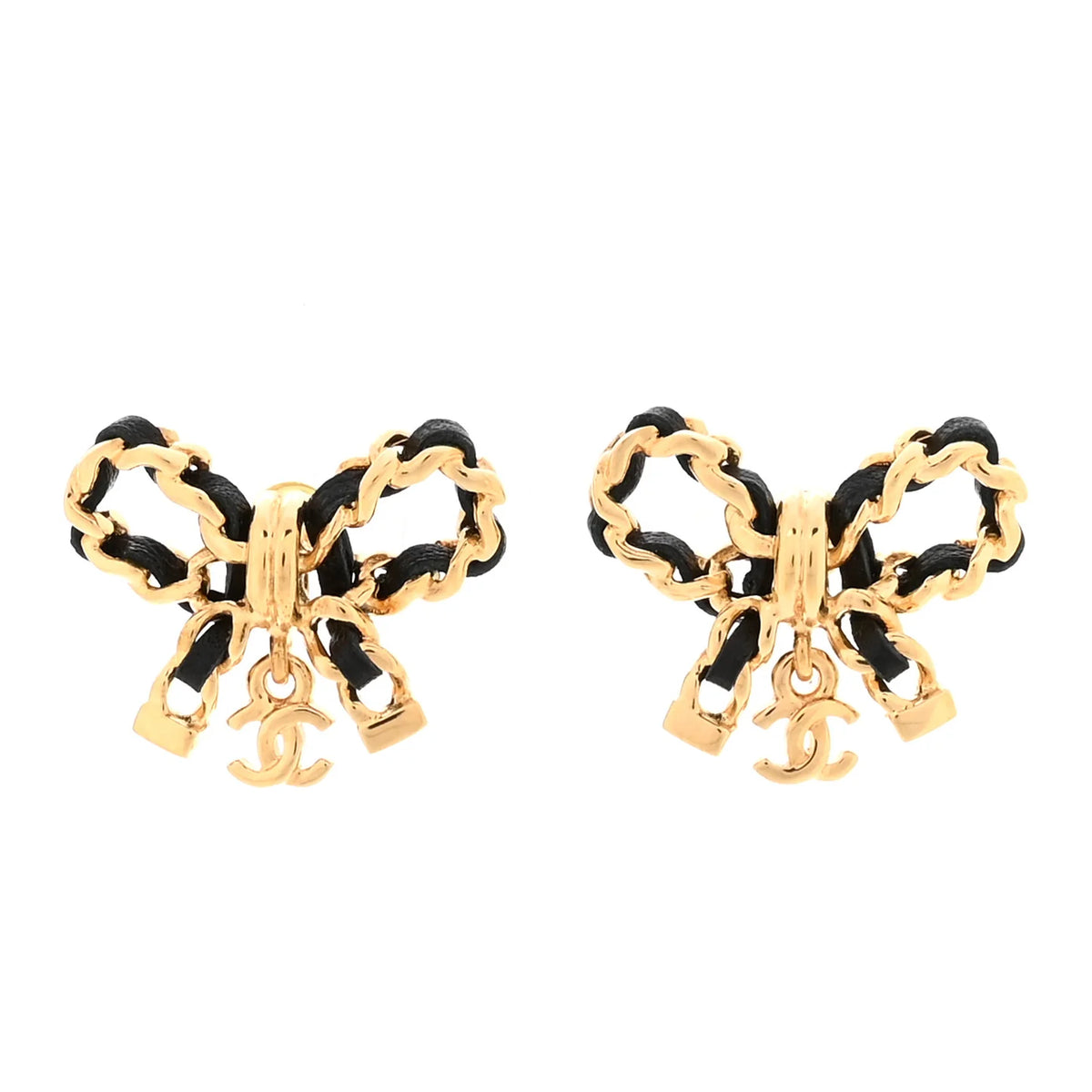 Chain Bow Stud Earrings