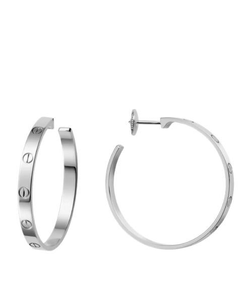 Cartier White Gold Hoop Earrings