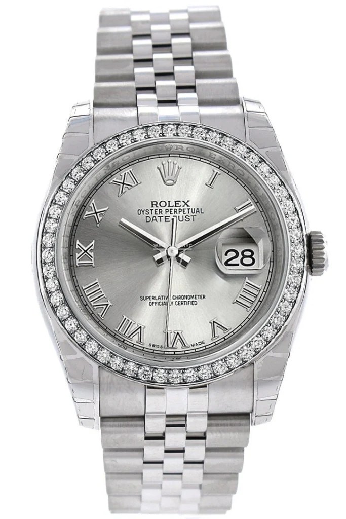 WatchGuyNYC_RN552_Rolex_Datejust_36_Rhodium_Roman_Dial_18k_White_Gold_Diamond_Bezel_Jubilee_Men_s_Watch_116244_2_47c8ec7b-aa7f-42e8-86ef-cf94369e7808