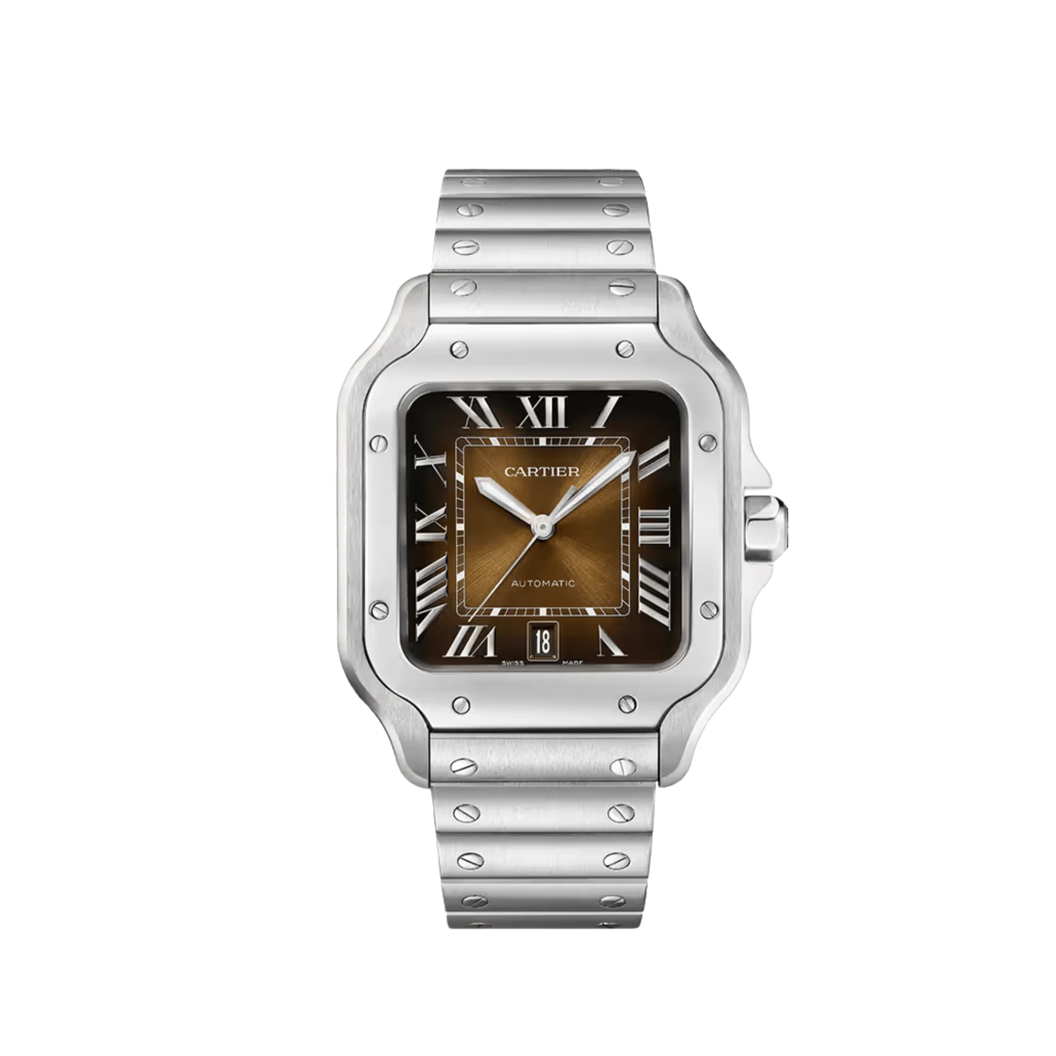 Cartier Santos Chocolate Dial .