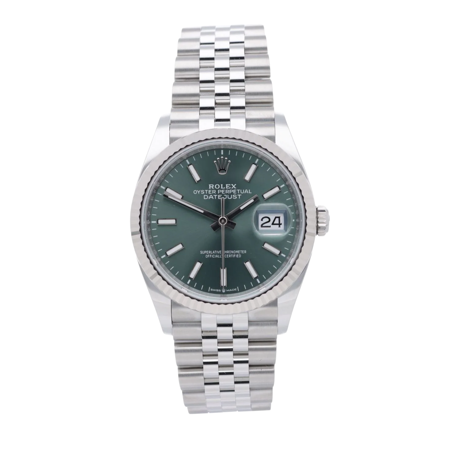 Rolex Datejust Silver Green Dial