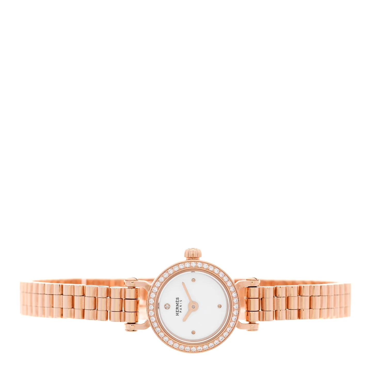 Hermes Rose Gold Faubourg Qartz Watch - Image 2