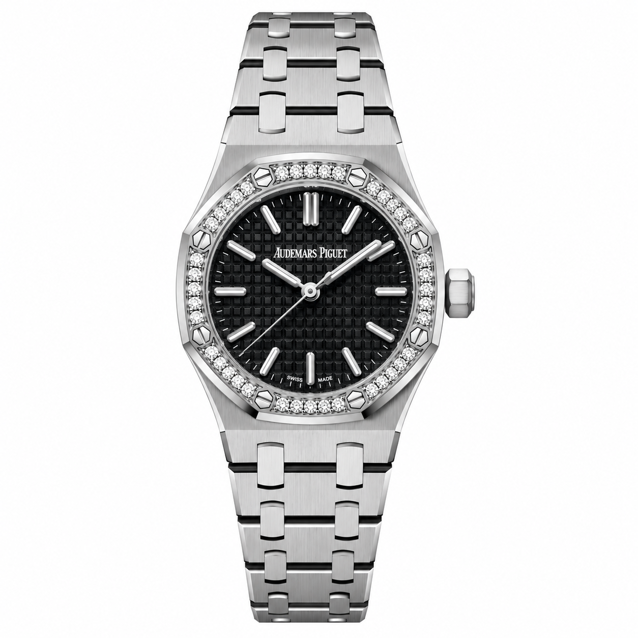 AP Mini Royal Oak Diamond Bezel – Black Dial
