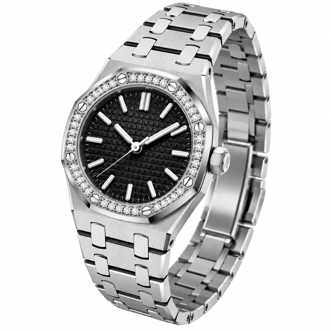 AP Mini Royal Oak Diamond Bezel – Black Dial - Image 2
