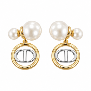 Pearl CD-Style Gold Drop Earrings