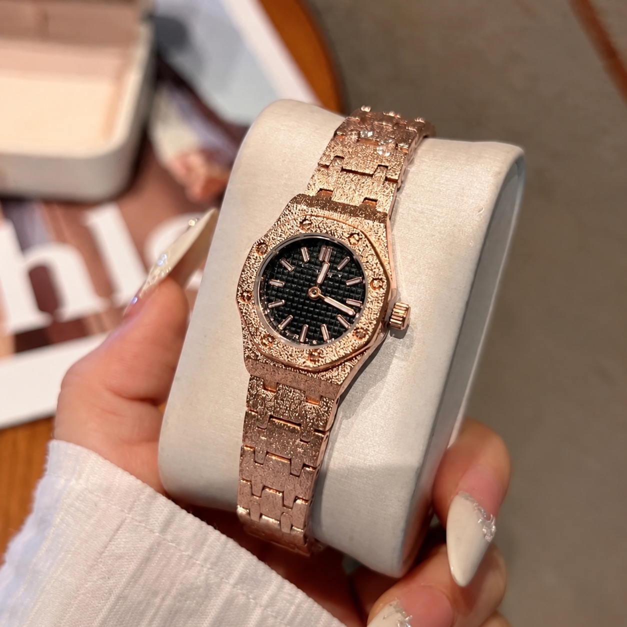 Mini Ladies Octagonal Watch Frosted - Image 2