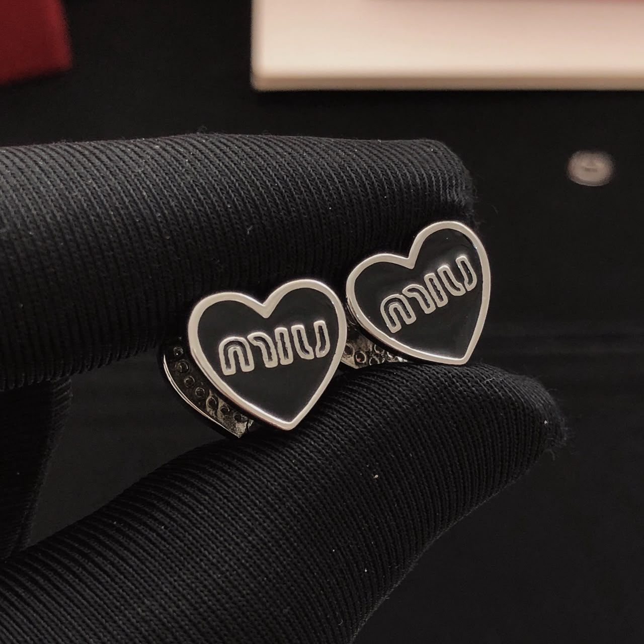 Miumiu Stud Earring Black - Image 2