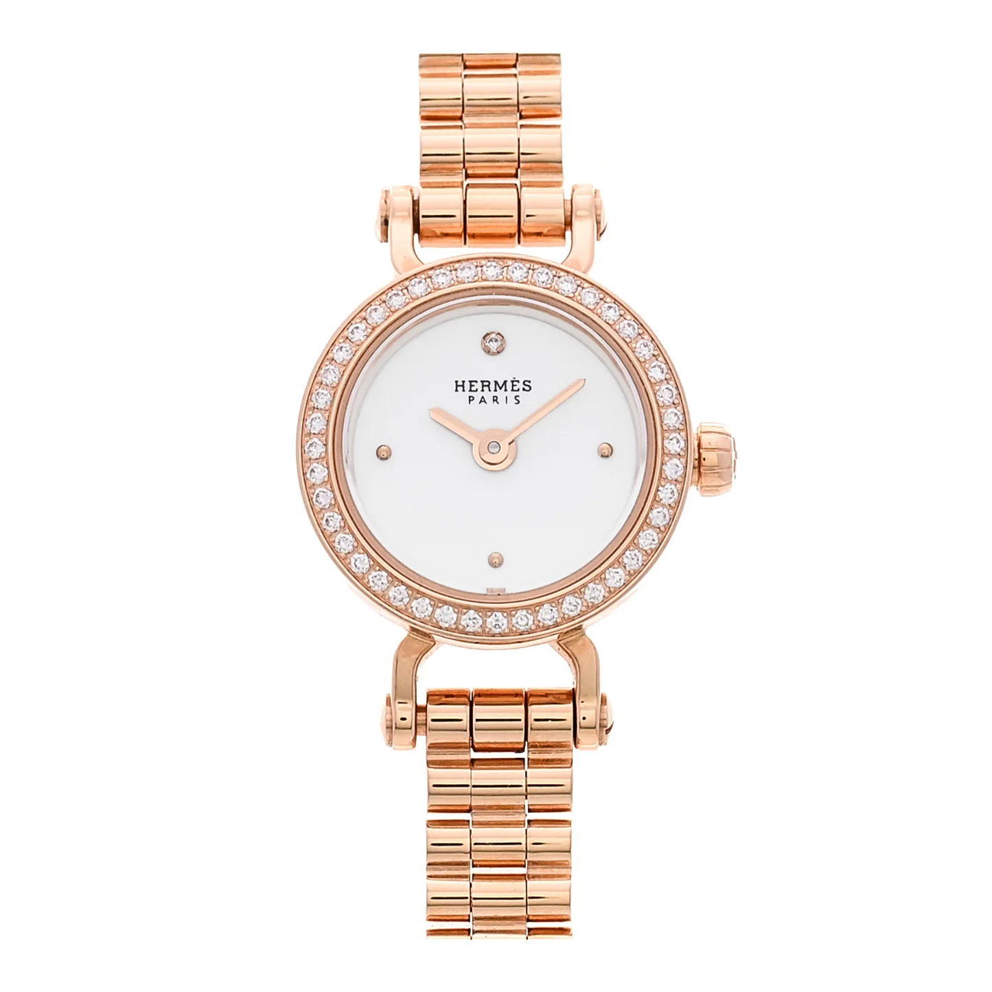 Hermes Rose Gold Faubourg Qartz Watch