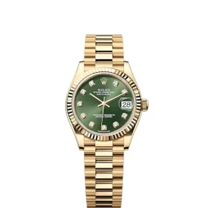 Rolex Lady-Datejust Gold Green Dial