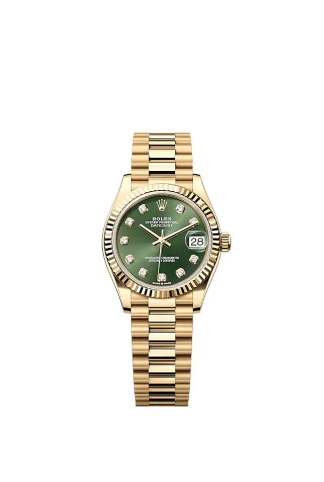 Rolex Lady-Datejust Gold Green Dial