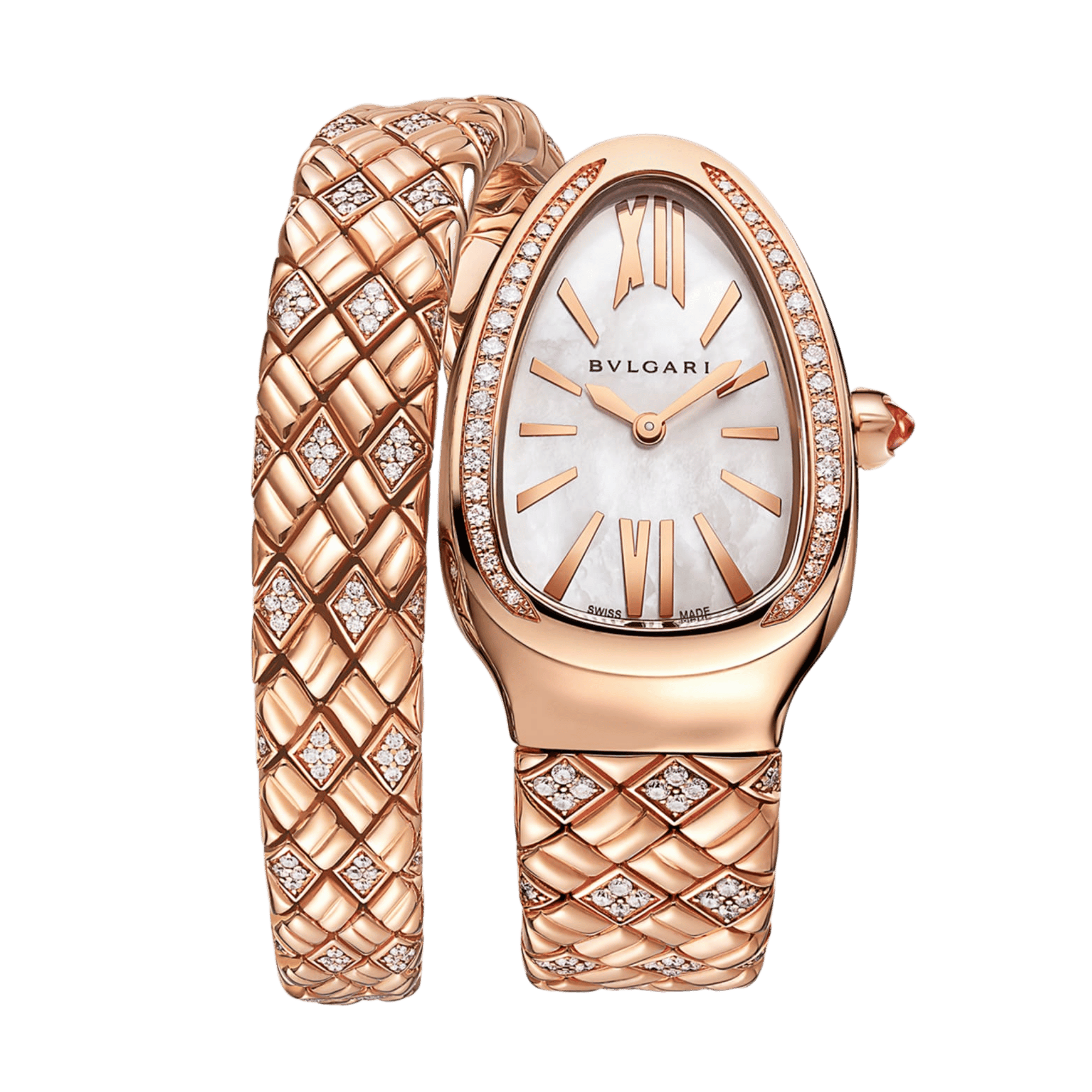 Bulgari Serpenti Spiga Rose Gold Diamond MOP