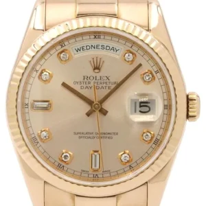 Day-Date Rose Gold Sundust Diamond Dial
